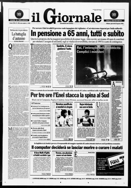 Il giornale : quotidiano del mattino